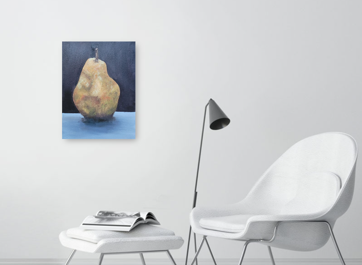 Peinture à l’huile de poire nue