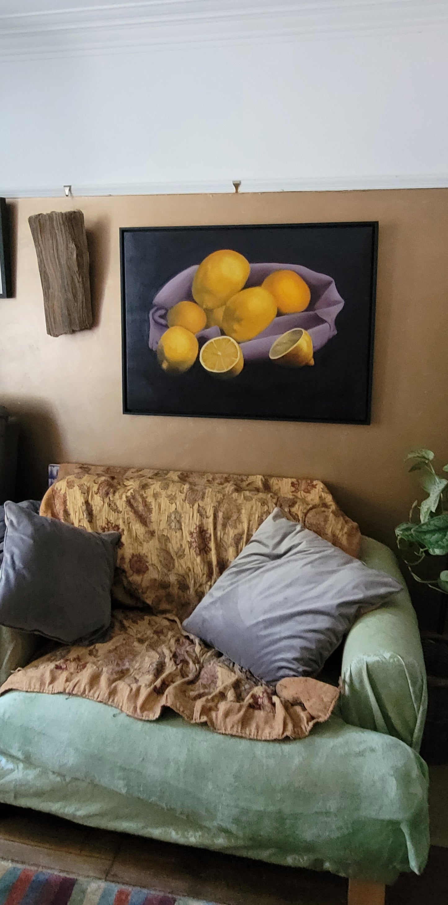 Limoni - Pittura a olio incorniciata