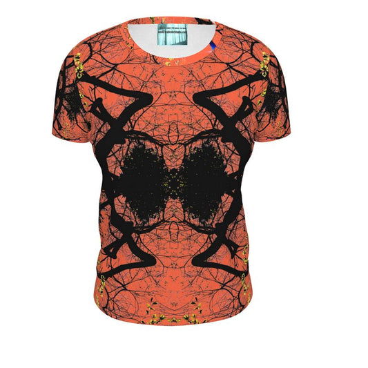 Red and Black Bold Graphic T Shirt Ladies Unisex Designer Tree Style Fashion