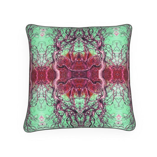 Curly Hazel Green and Magenta Designer Cushions