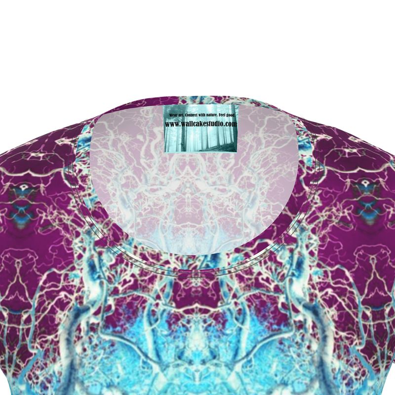 T-shirt ajusté de créateur confortable, violet et bleu, noisette bouclée