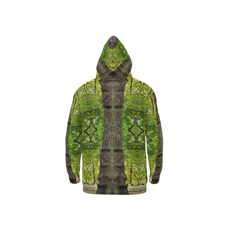 Sweat à capuche unisexe de designer Tree Architecture vert naturel