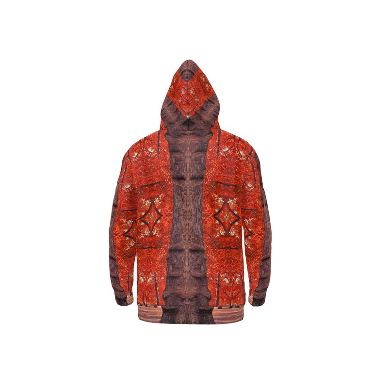 Felpa con cappuccio sostenibile grafica audace unisex di design Red Tree Architecture