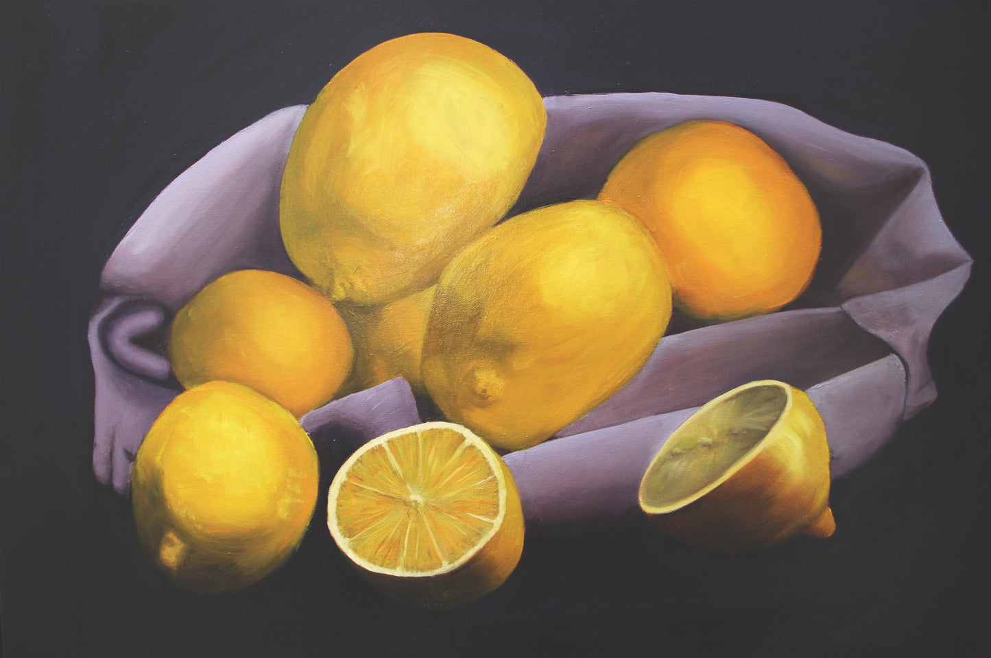Citrons - Peinture à l’huile encadrée