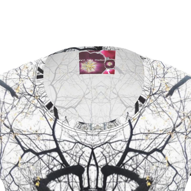 Tree Majesty Ladies Fitted Designer T Shirt Artist Designed Nature Print