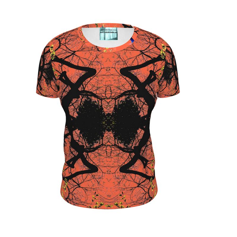 Red and Black Bold Graphic T Shirt Ladies Unisex Designer Tree Style Fashion