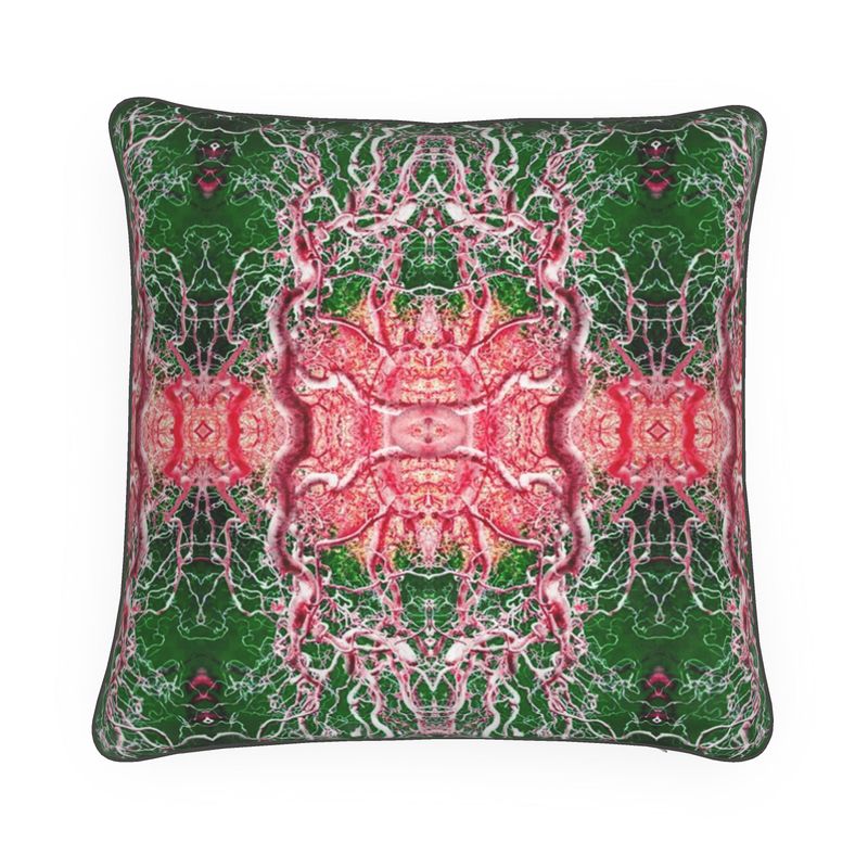 Green and rose curly hazel cosy designer cushion