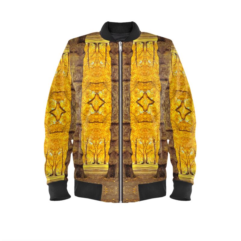 Golden Yellow Tree Architecture designer bomber jacket