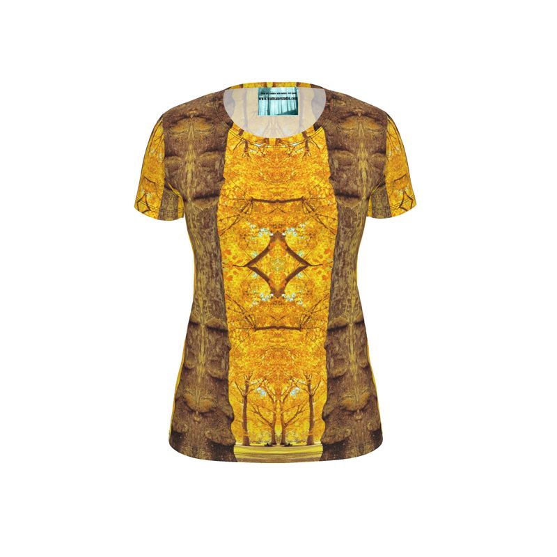 Golden Yellow Tree Architecture Sustainable Ladies Unisex T Shirt