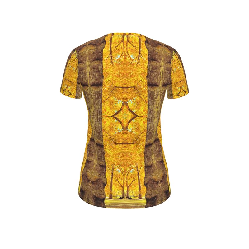Golden Yellow Tree Architecture Sustainable Ladies Unisex T Shirt